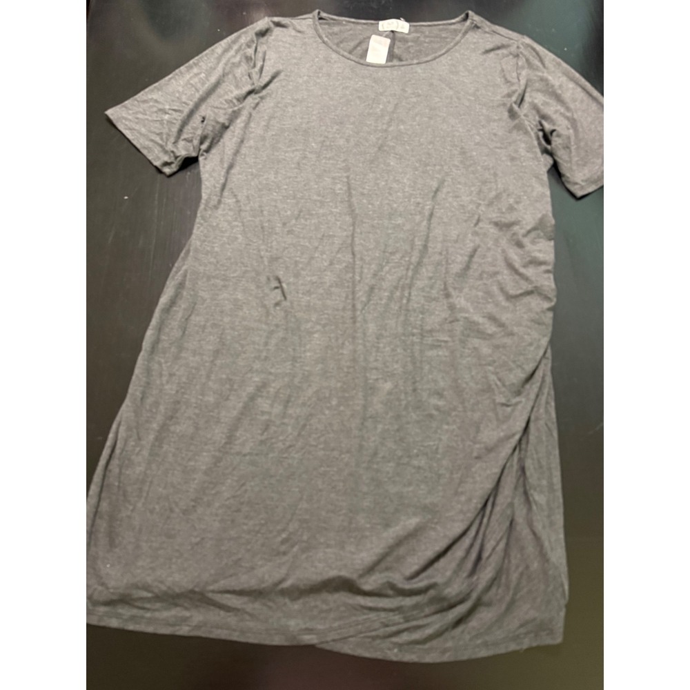 Maurices 24/7 Womens 3X Gray Heather Short Sleeve Crew Neck T-Shirt Dress NWT